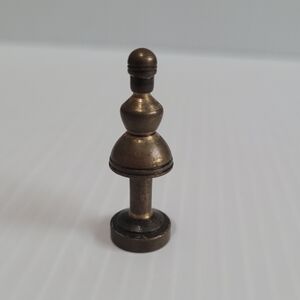 Vintage Pawn Piece Brass Chess Set Mid 20th Century Hans Teppich, Israel- Gold